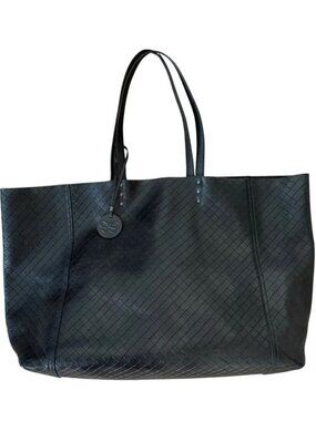 BOTTEGA VENETA Intrecciato Mirage Black Leather Tote Bag XL | Authentic